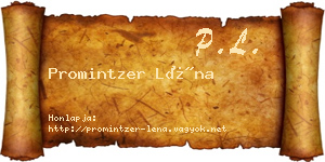 Promintzer Léna névjegykártya